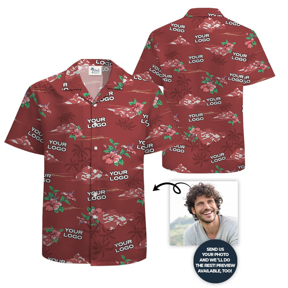 Tropical Hawaiian Shirt With Custom 1-4 Logos