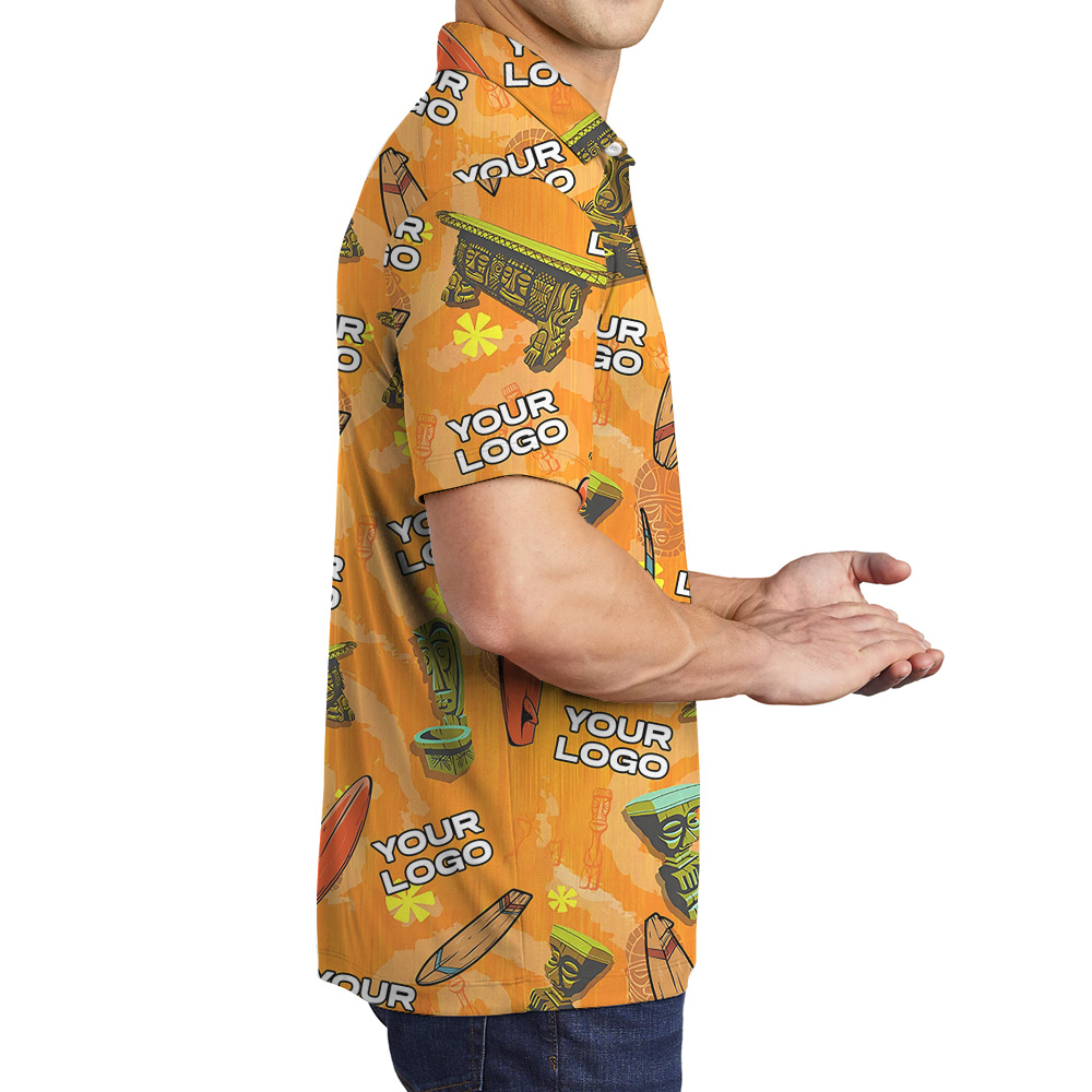 Vintage Tiki Surfing Polo Shirt With Custom Logo