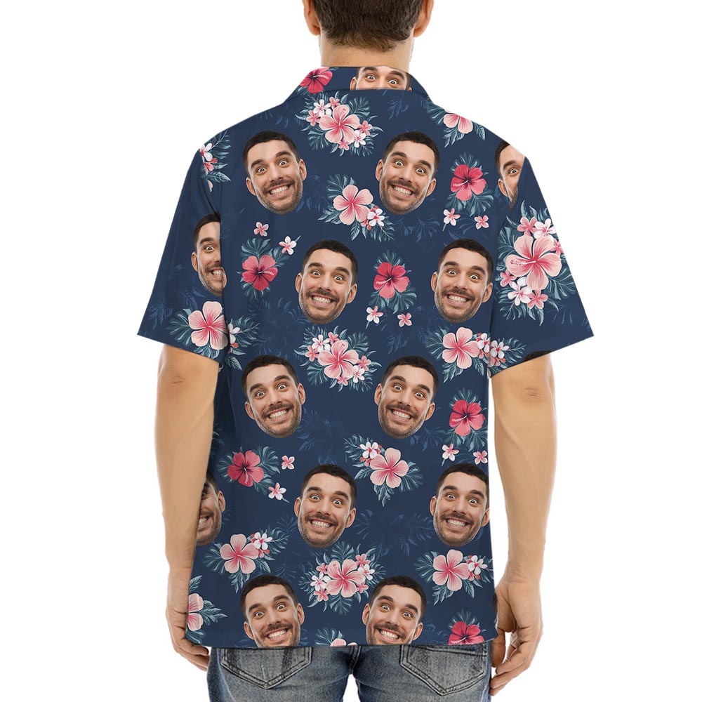 Tropical Flowers Aloha Shirt Custom Logo And Face