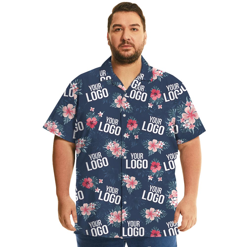 Tropical Flowers Aloha Shirt Custom Logo And Face