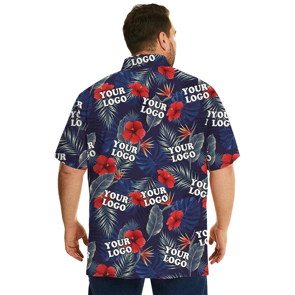 Unique Personalized Navy Tropical Shirt Button Up