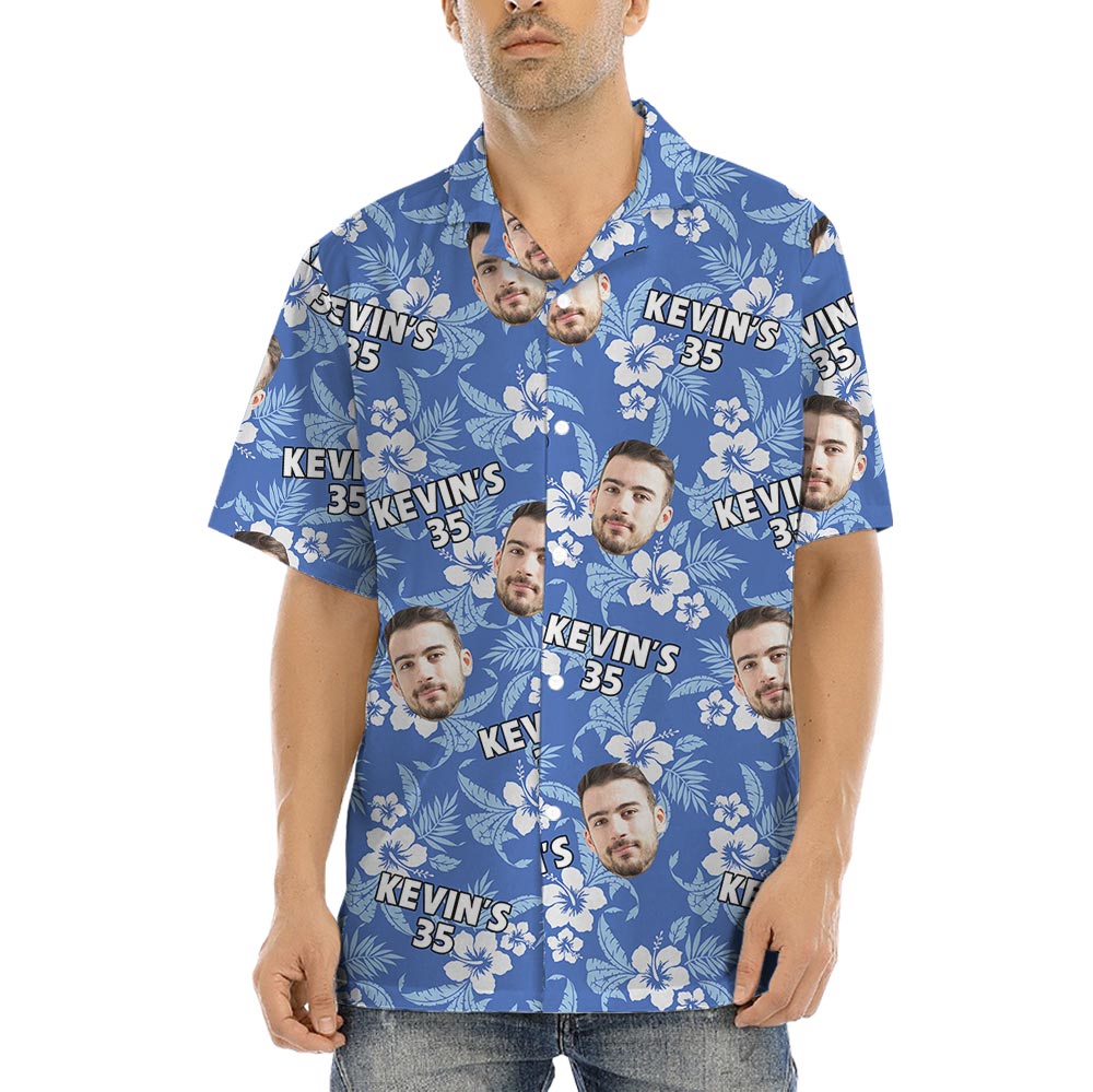 Custom Face And Age Hawaiian Shirts