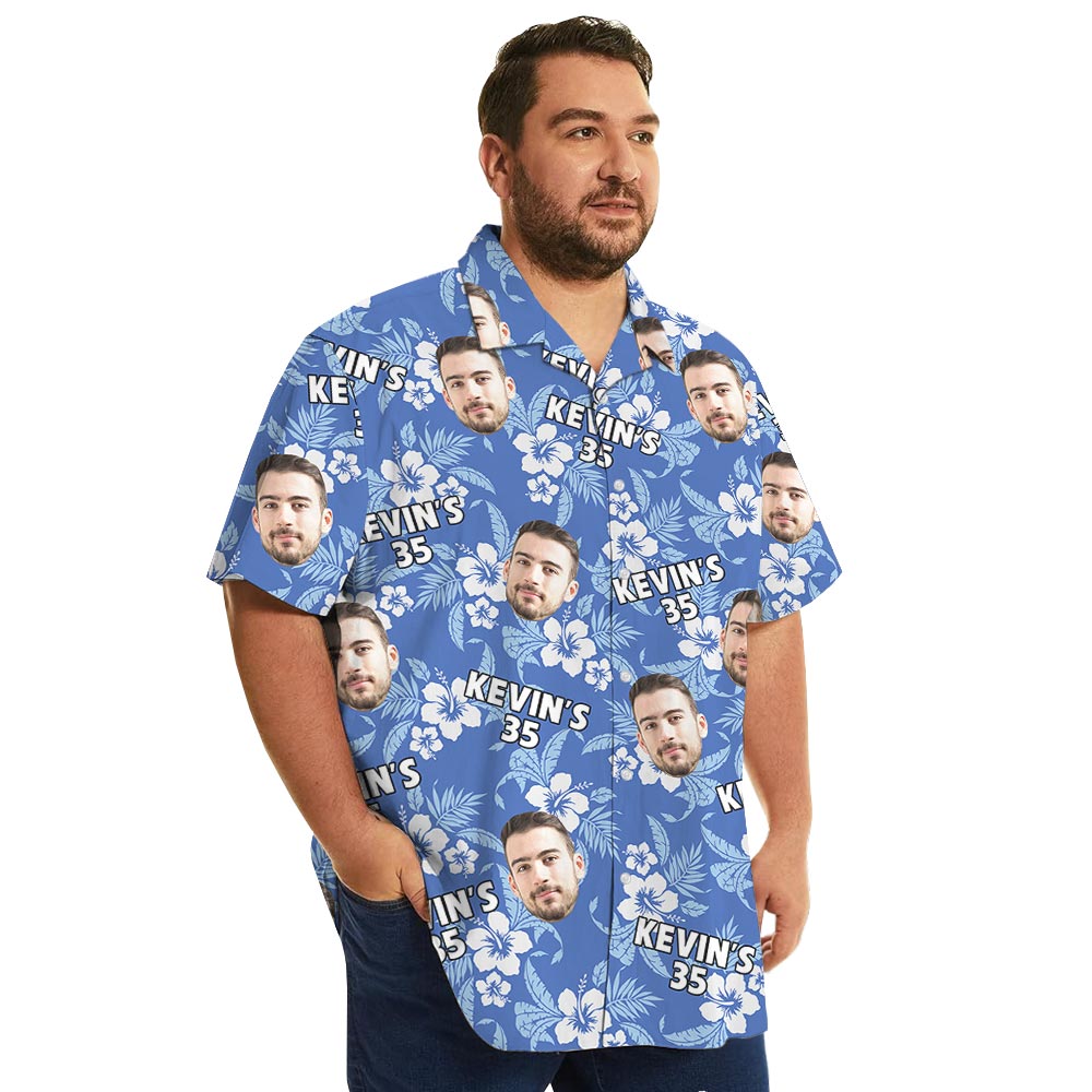 Custom Face And Age Hawaiian Shirts