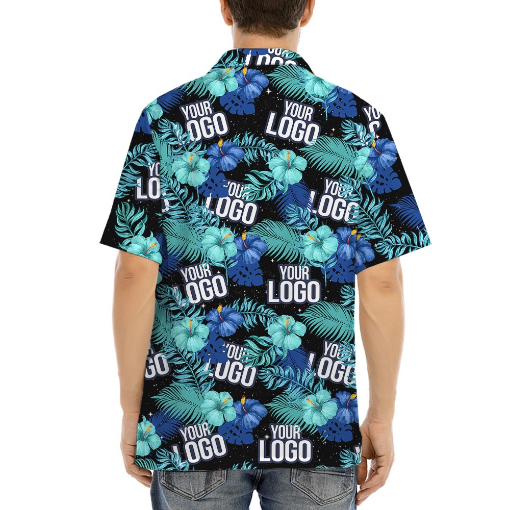 Floral Custom Company Logo Aloha Beach Shirt