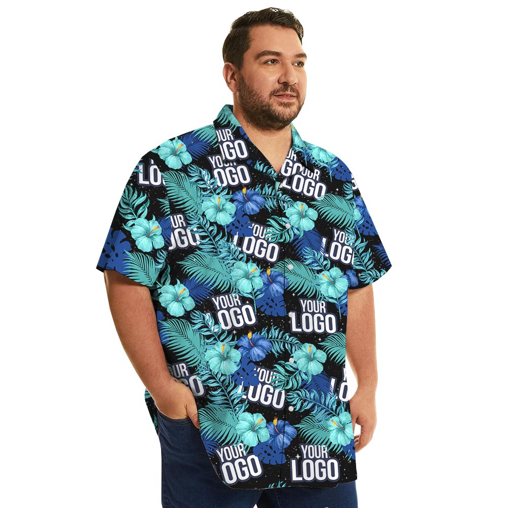 Floral Custom Company Logo Aloha Beach Shirt