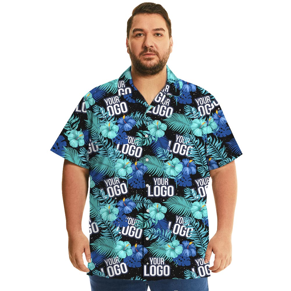 Floral Custom Company Logo Aloha Beach Shirt