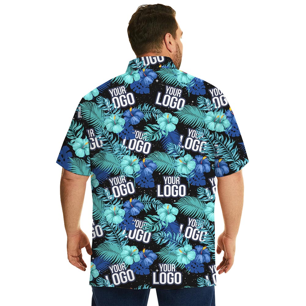 Floral Custom Company Logo Aloha Beach Shirt