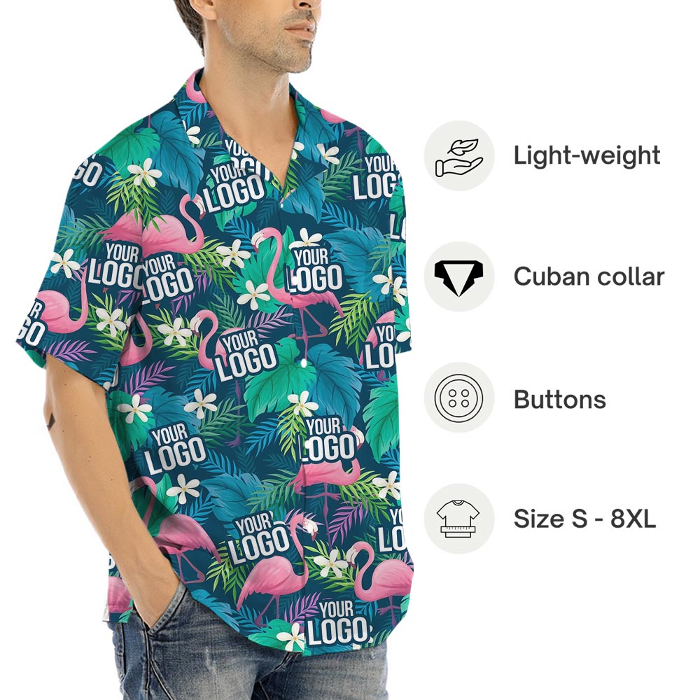 Logo Personalized Flamingo Tropical Shirts Bulk Order