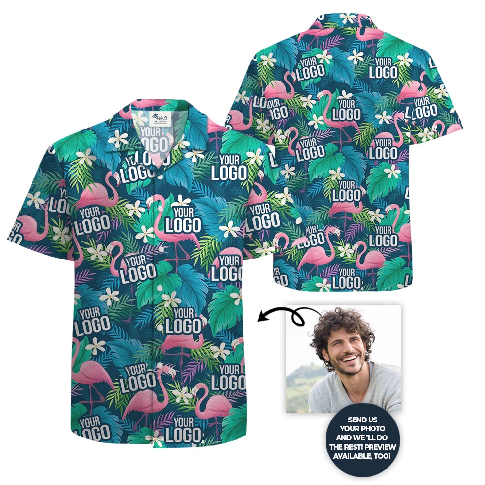 Logo Personalized Flamingo Tropical Shirts Bulk Order