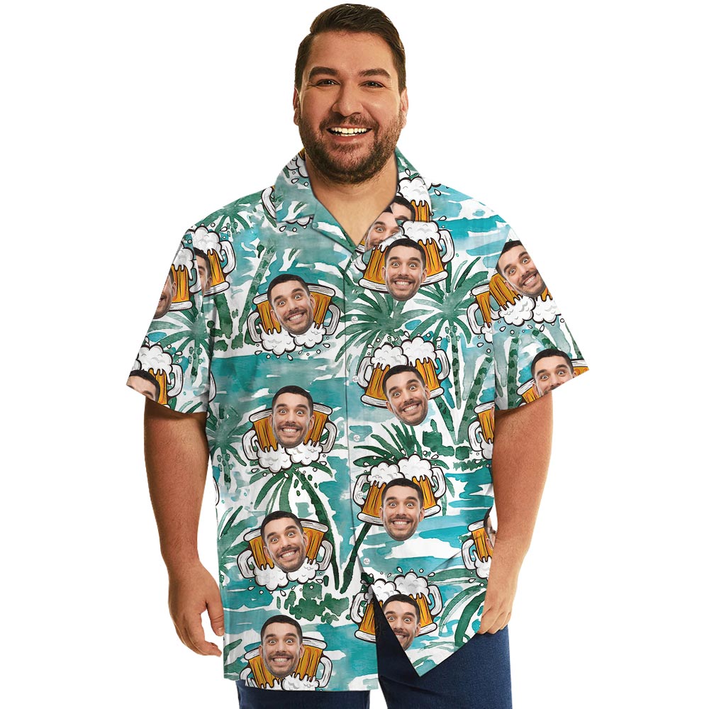 Funny Your Photo Beer Hawaiian Shirt Beach Theme - variant image 1