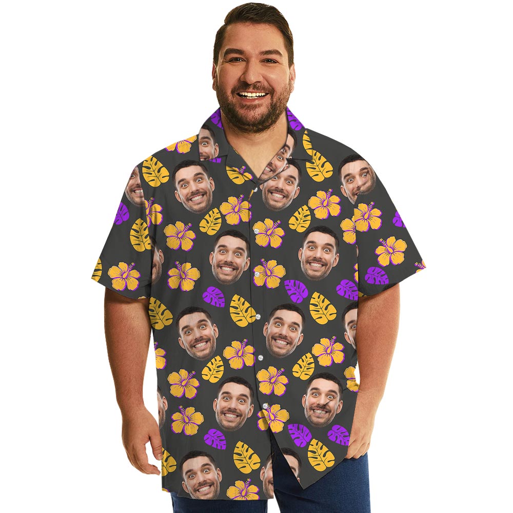 Floral Personalized Button Up Shirt With Custom Face - variant image 1