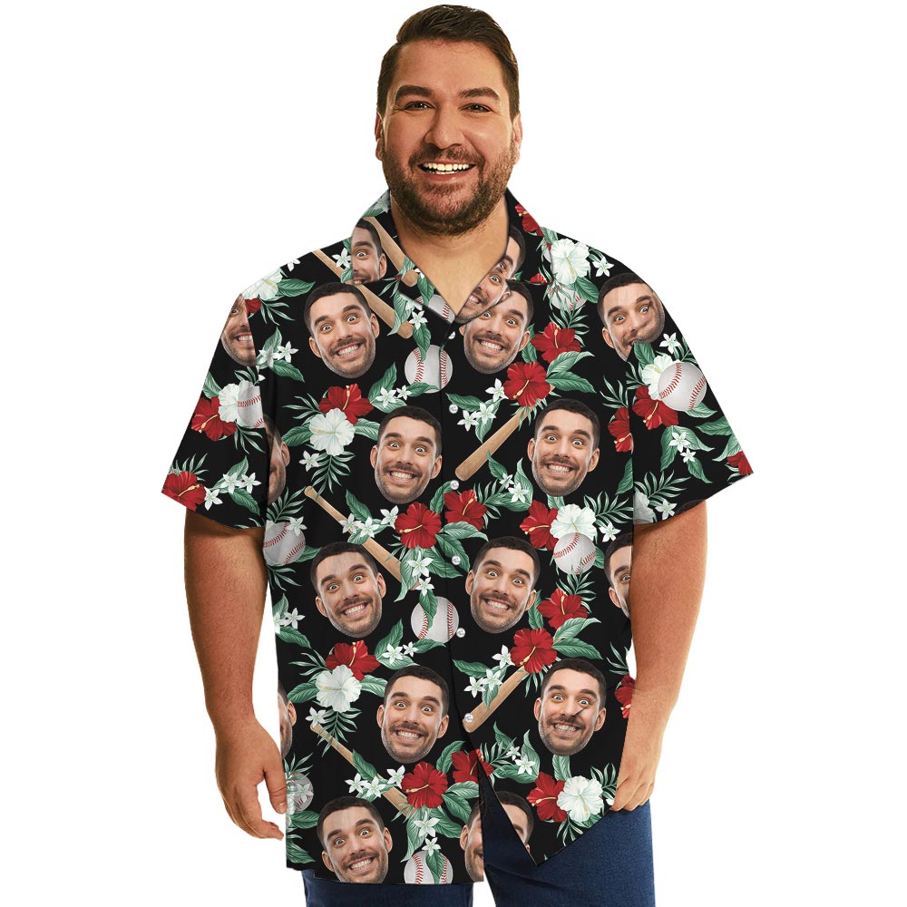 Custom Baseball Player Tropical Shirt Plus Size - variant image 1