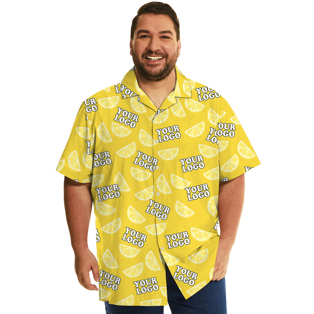 Orange Hawaiian Shirt With Custom 1-4 Logos - variant image 1