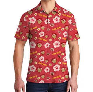 Personalized Logo And Team Name Football Red Polo Shirts