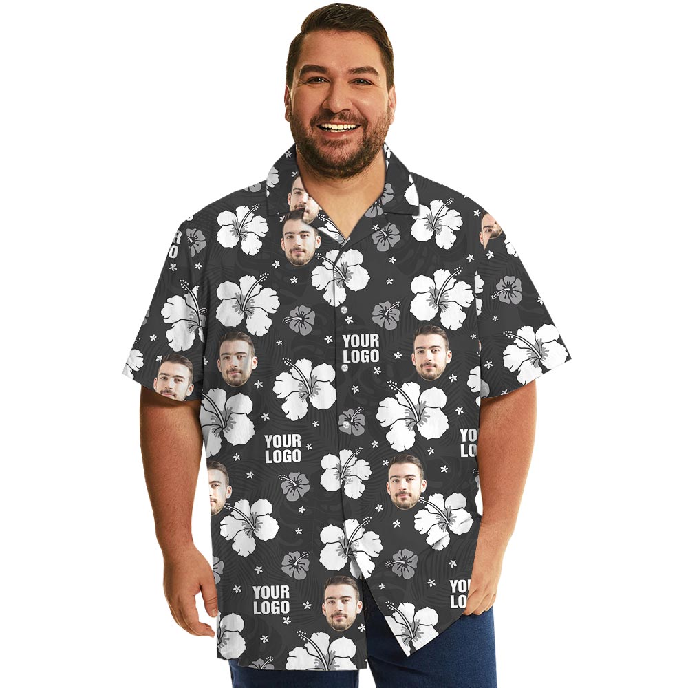 Black Hibiscus Bulk Custom Hawaiian Shirt No Minimum - variant image 1
