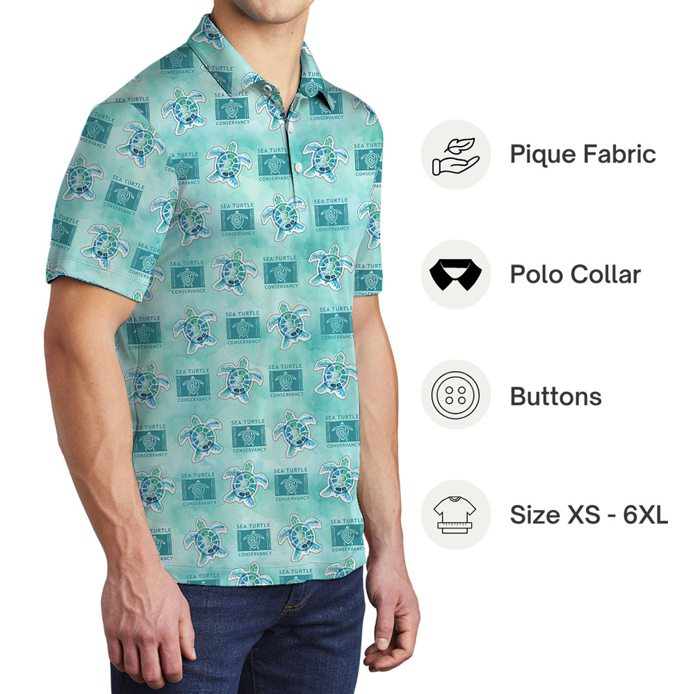 Custom Logo Sea Turtle Polo Shirt For Team Or Group