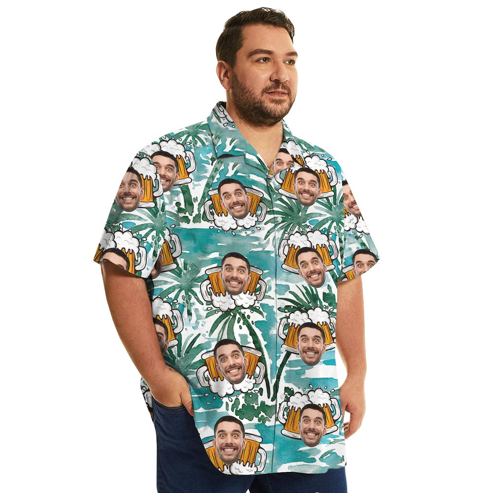 Funny Your Photo Beer Hawaiian Shirt Beach Theme