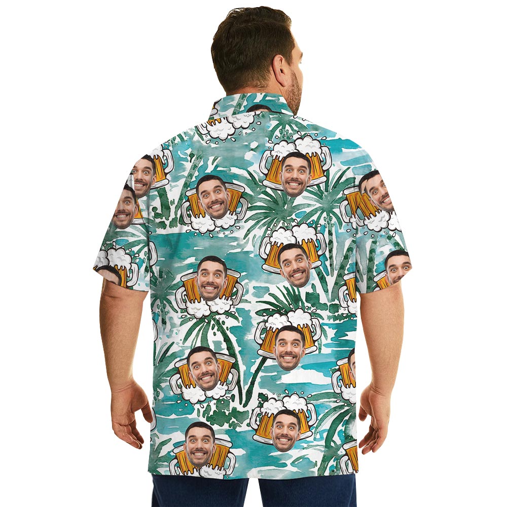 Funny Your Photo Beer Hawaiian Shirt Beach Theme