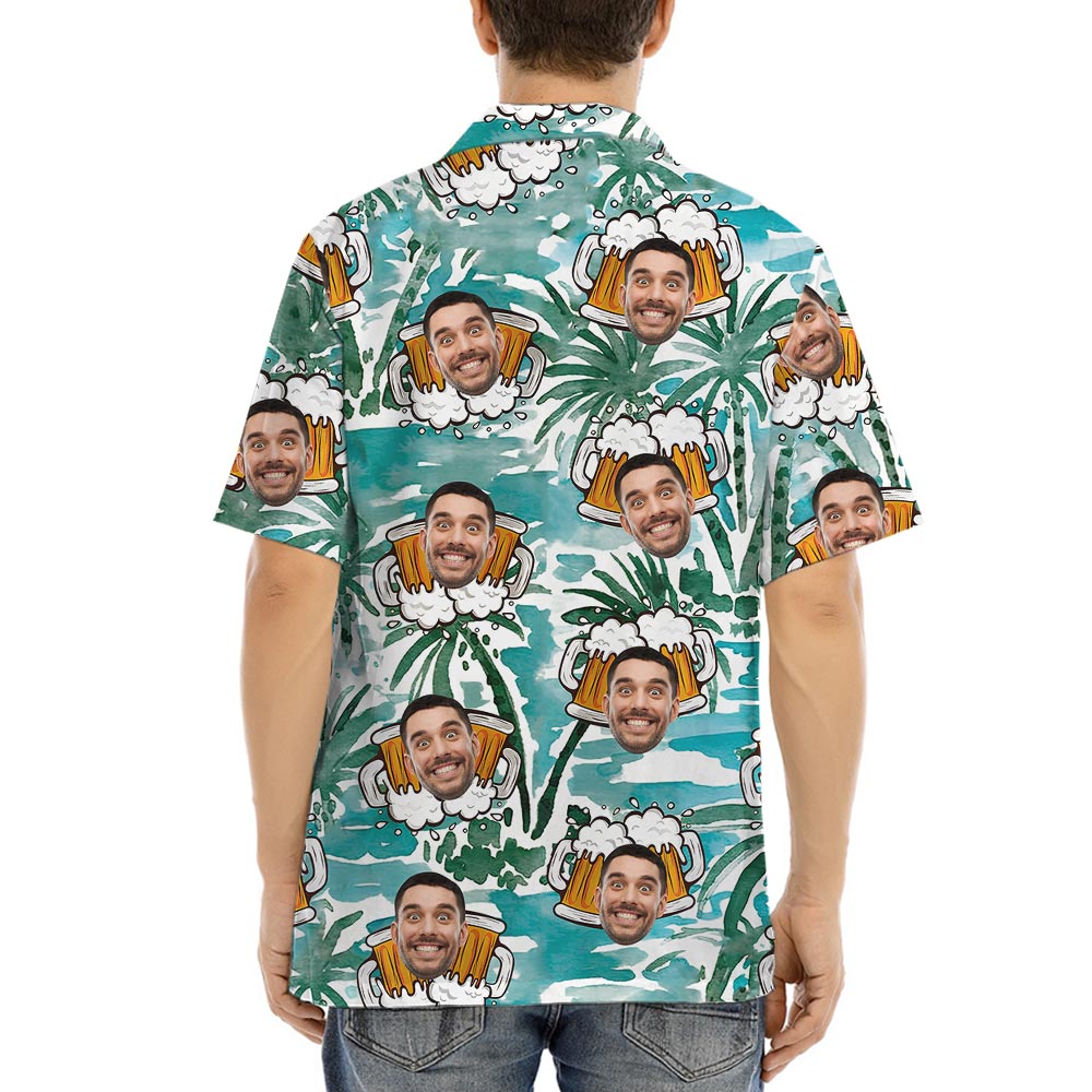 Funny Your Photo Beer Hawaiian Shirt Beach Theme