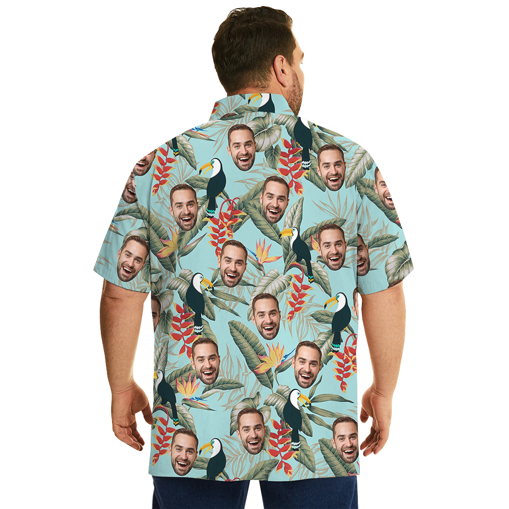 Custom 1-4 Faces Tropical Toucan Hawaiian Shirt