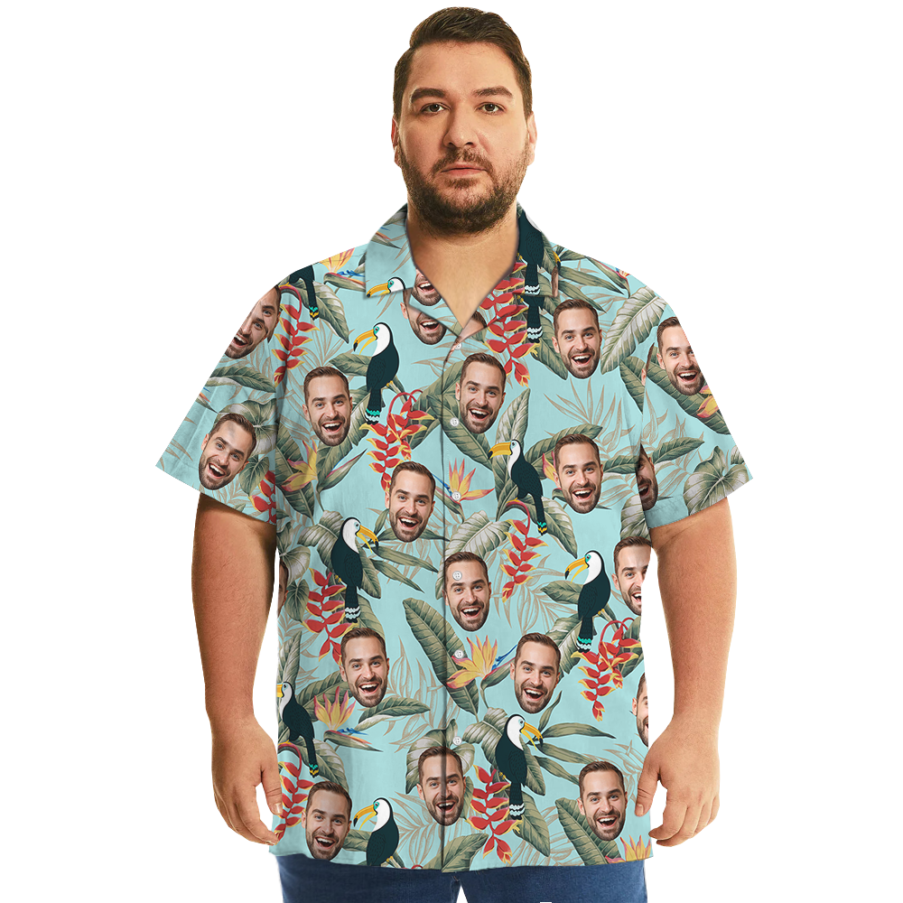 Custom 1-4 Faces Tropical Toucan Hawaiian Shirt