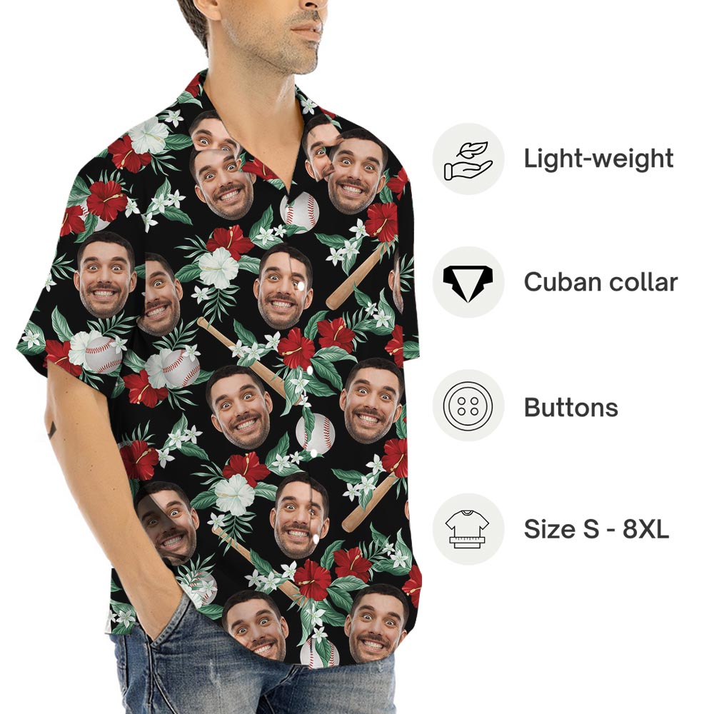 Custom Baseball Player Tropical Shirt Plus Size