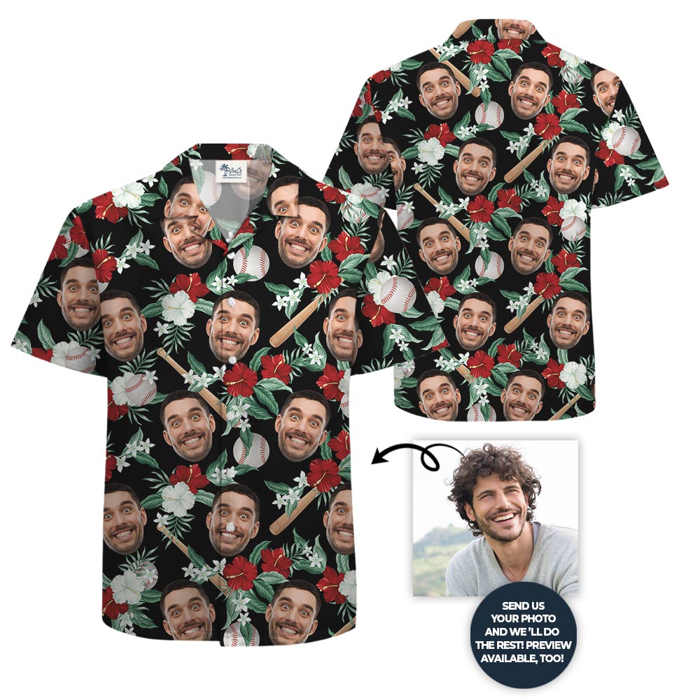 Custom Baseball Player Tropical Shirt Plus Size