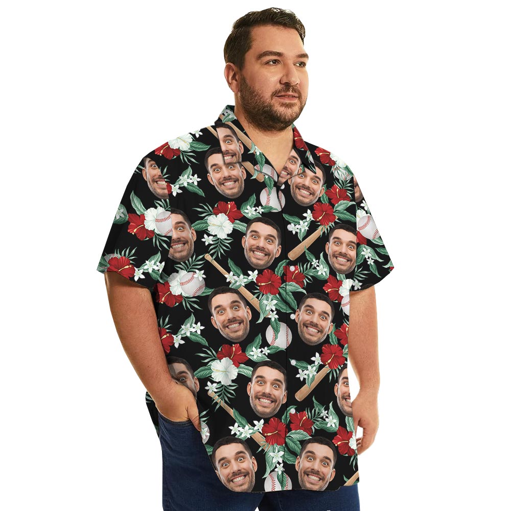 Custom Baseball Player Tropical Shirt Plus Size