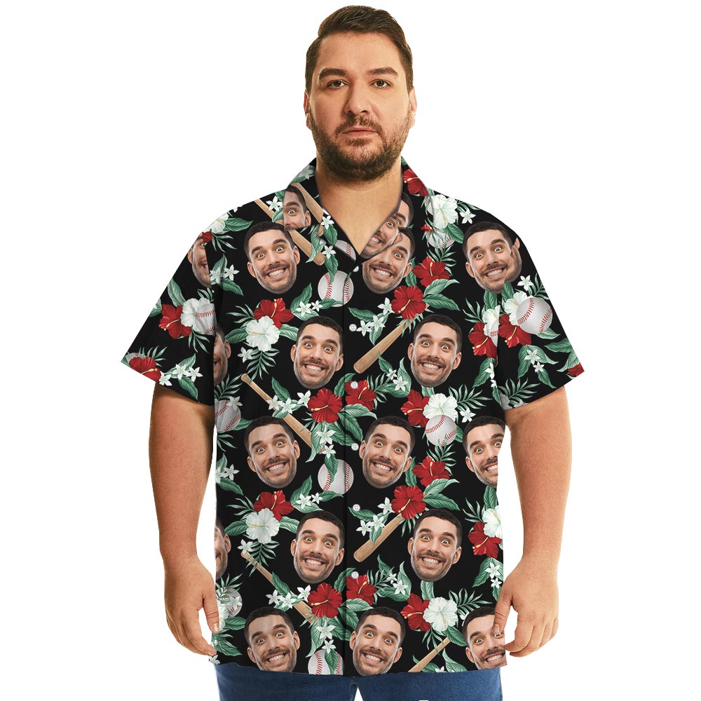 Custom Baseball Player Tropical Shirt Plus Size