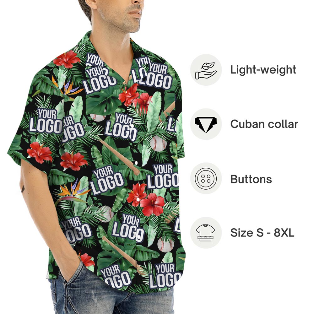 Unique Baseball Tropical Shirt With Team Logo