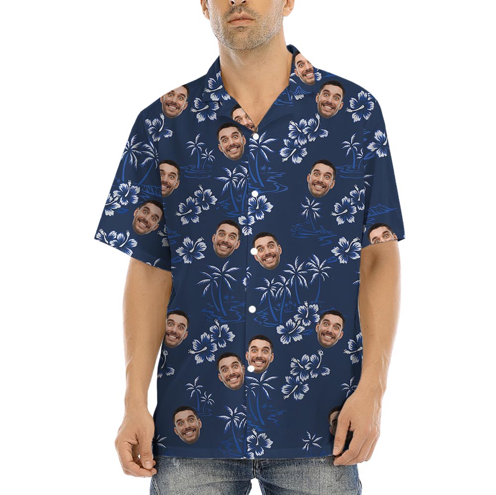 Personalized Navy Beach Shirt With Your Photo