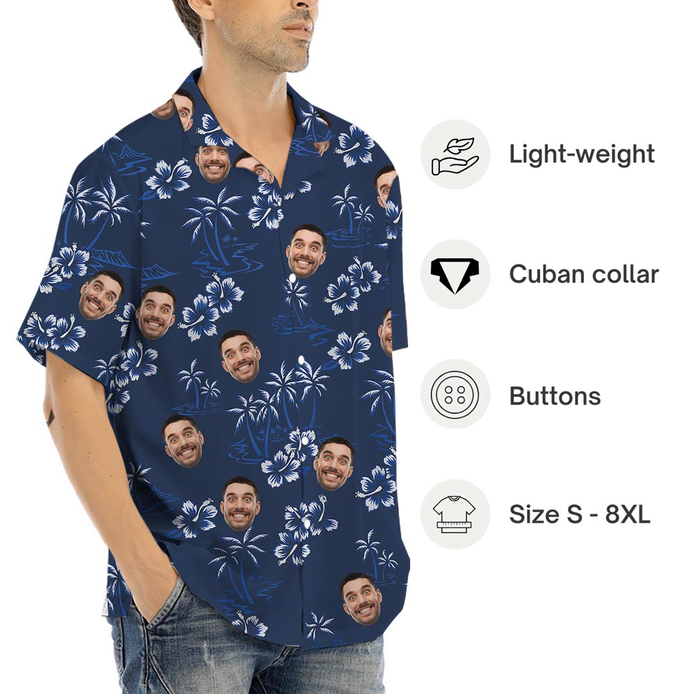 Personalized Navy Beach Shirt With Your Photo