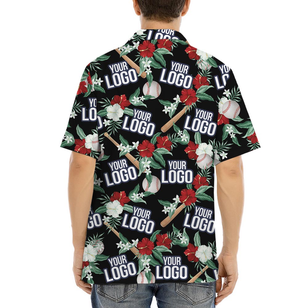 Custom Baseball Team Logo Tropical Shirt With Preview