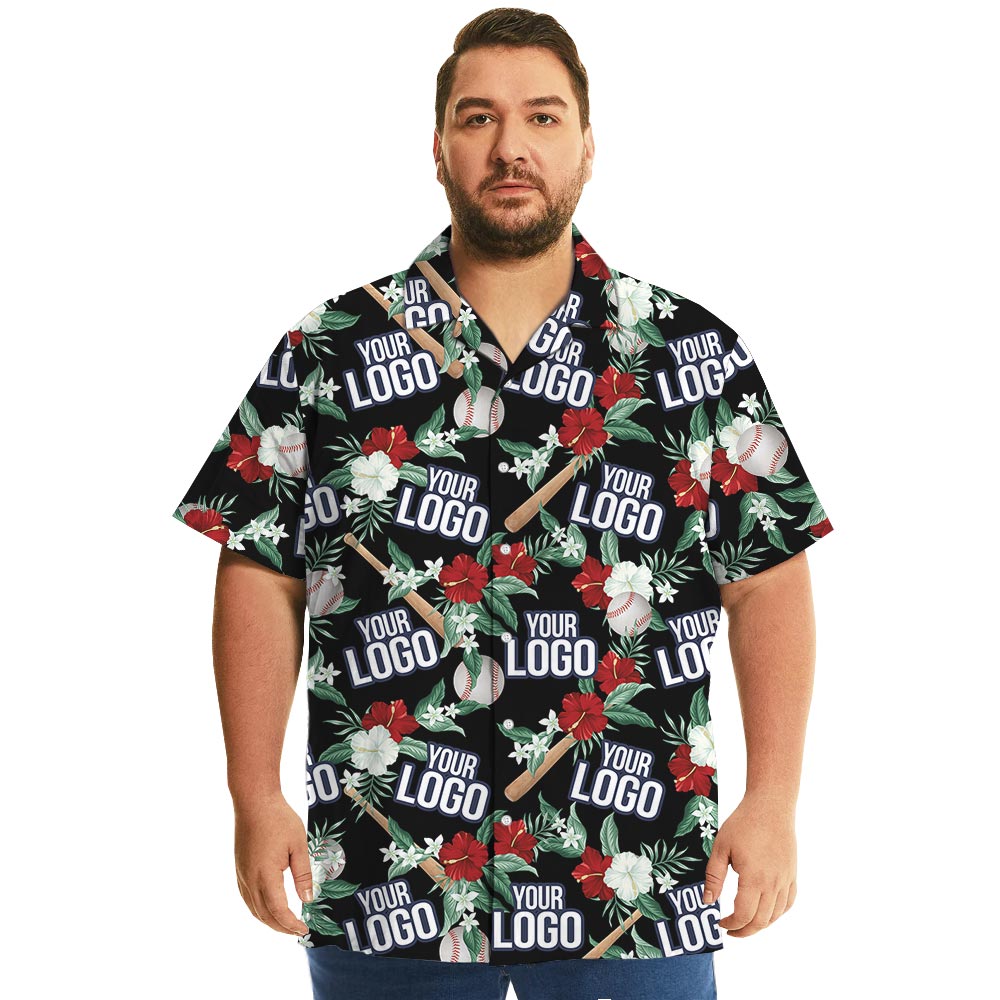 Custom Baseball Team Logo Tropical Shirt With Preview