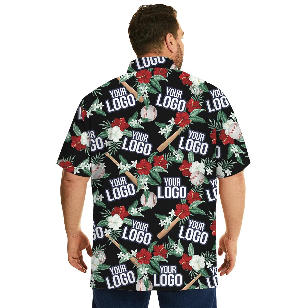 Custom Baseball Team Logo Tropical Shirt With Preview
