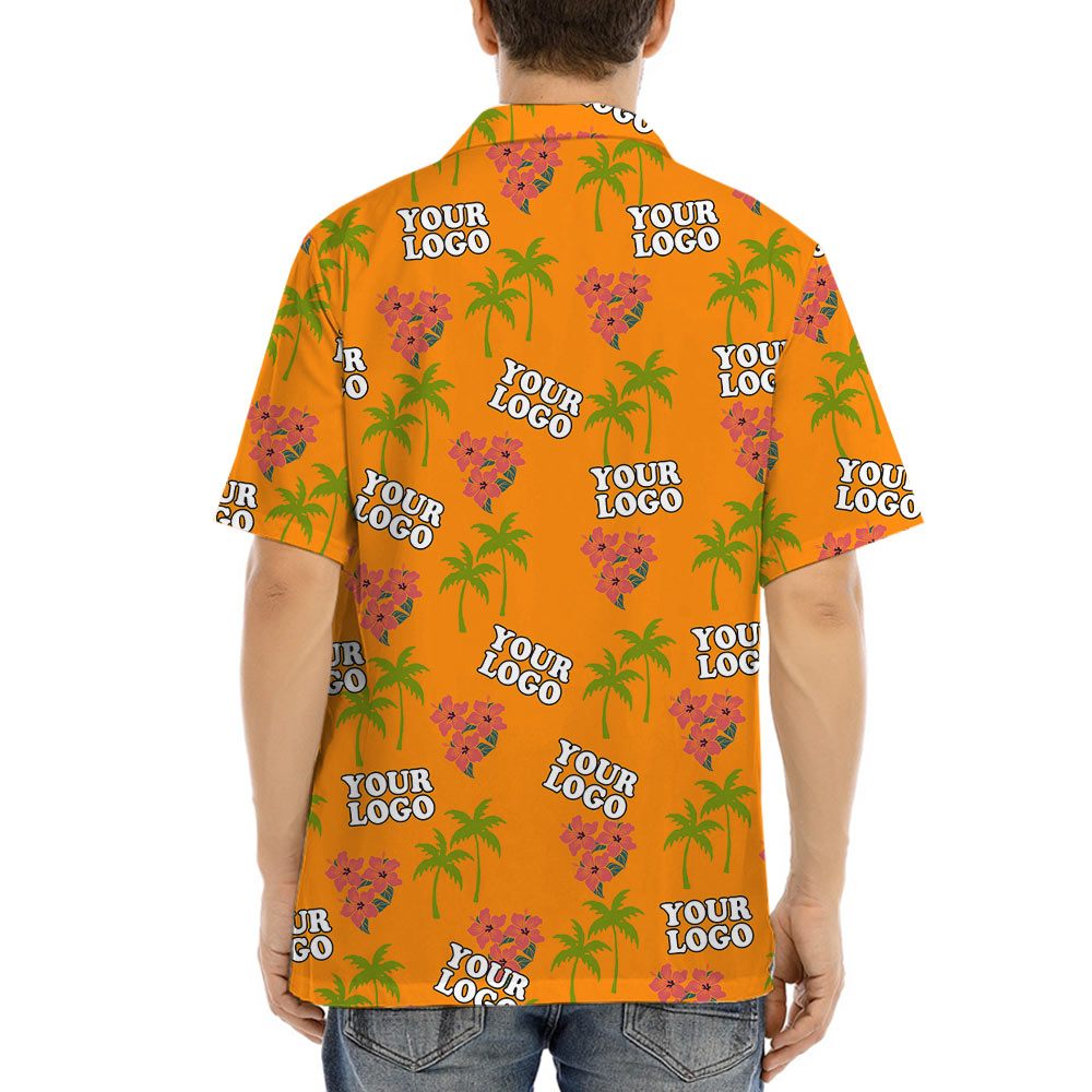 Custom Company Logo Floral Aloha Shirt