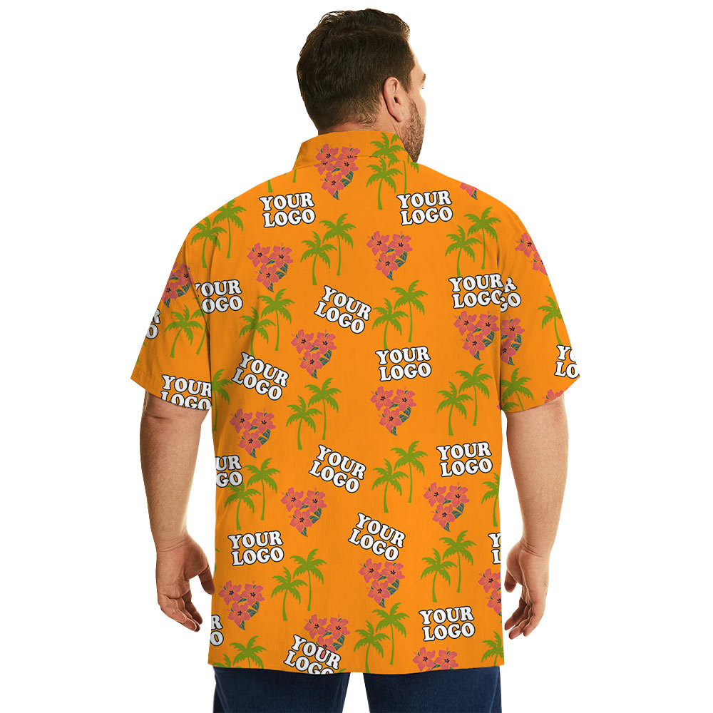 Custom Company Logo Floral Aloha Shirt