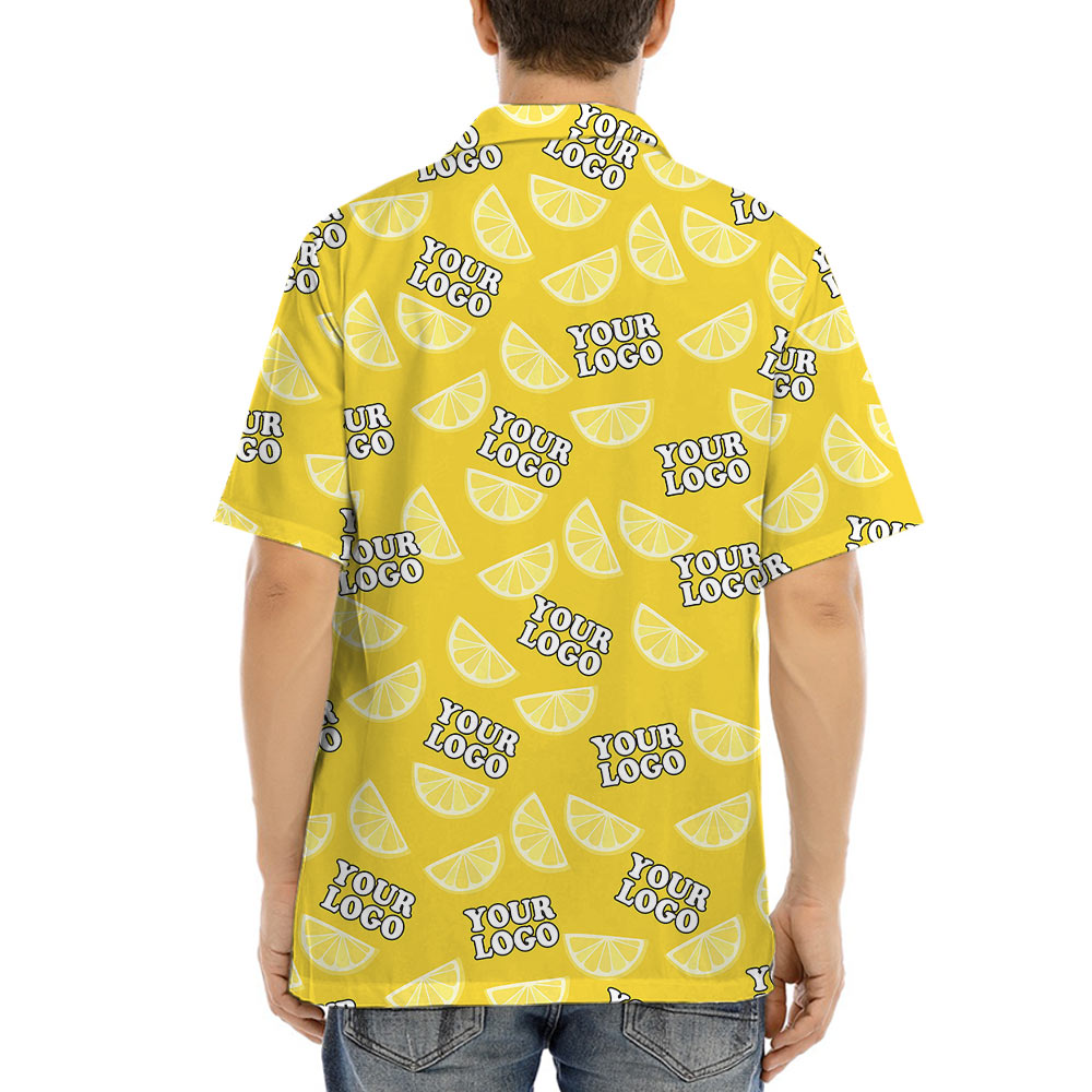 Orange Hawaiian Shirt With Custom 1-4 Logos