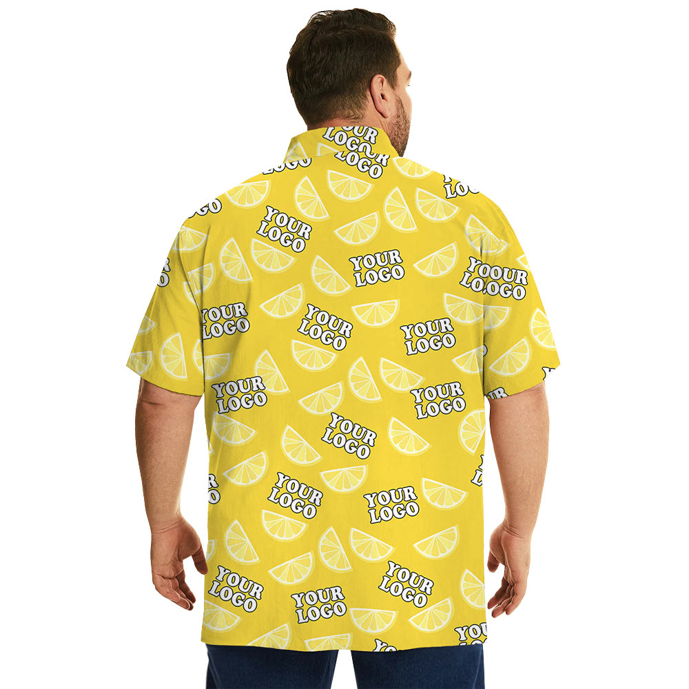Orange Hawaiian Shirt With Custom 1-4 Logos
