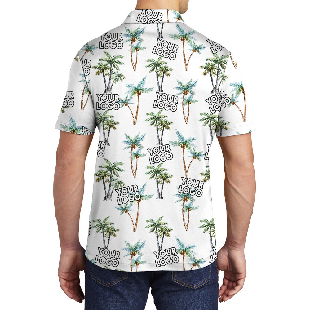 Tropical Custom Company Logo Hawaiian Polo Shirt