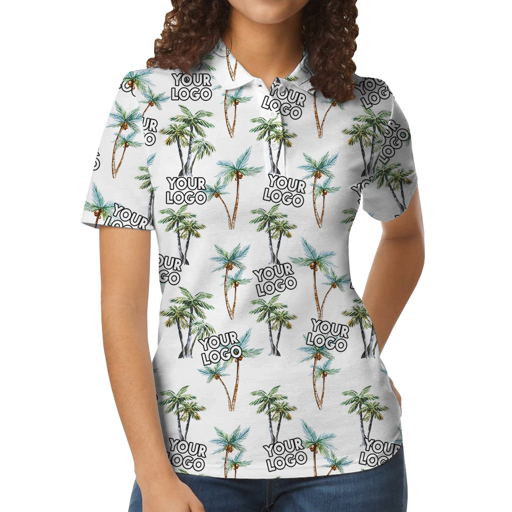 Tropical Custom Company Logo Hawaiian Polo Shirt
