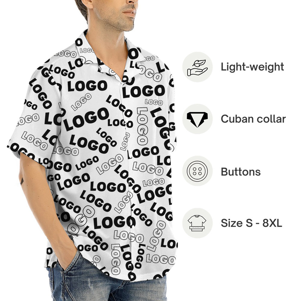 Fully Custom Company Logo Hawaiian Shirt