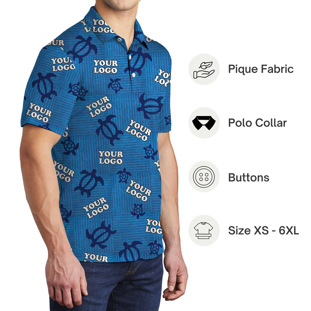 Company Custom Logo Navy Vintage Polo Shirt