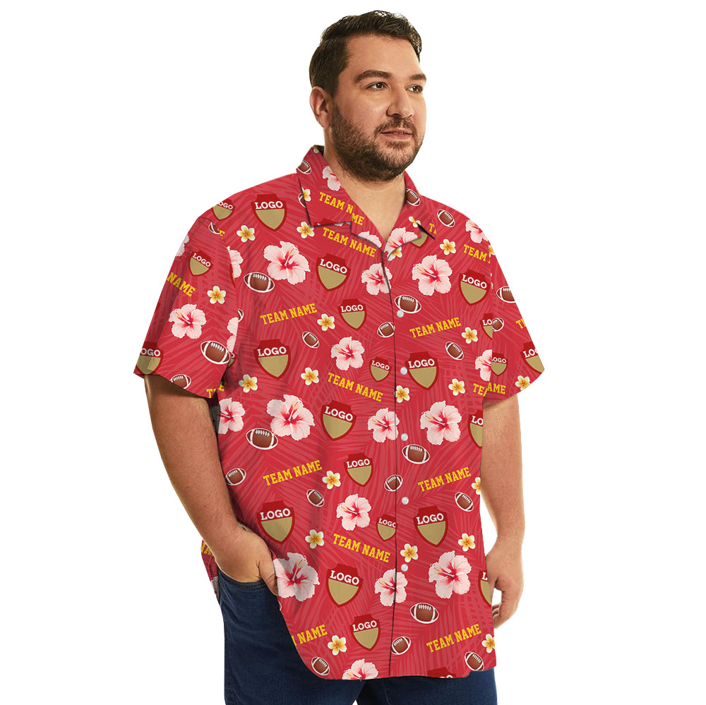 Custom Logo And Team Name Football Hawaiian Shirt