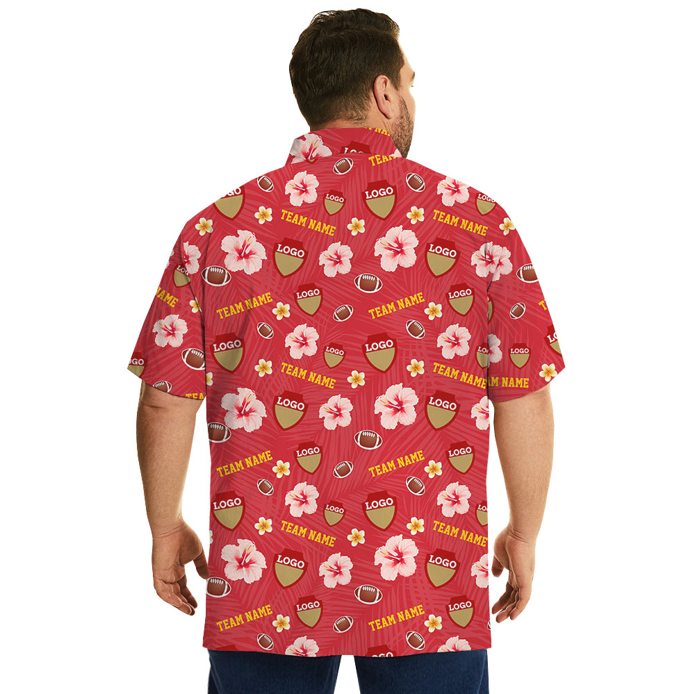 Custom Logo And Team Name Football Hawaiian Shirt