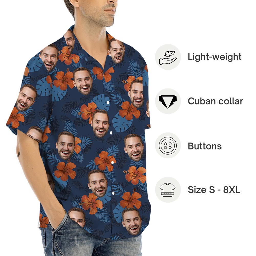 Custom Tropical Hibiscus Shirt With Multiple Faces