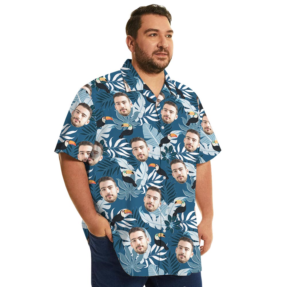 Tropical Toucan Preview Custom Hawaiian Shirt With Face