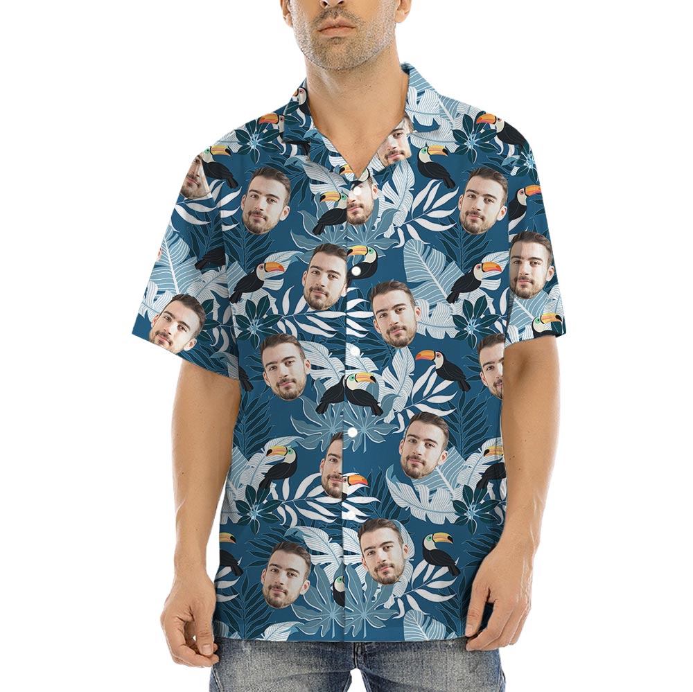 Tropical Toucan Preview Custom Hawaiian Shirt With Face