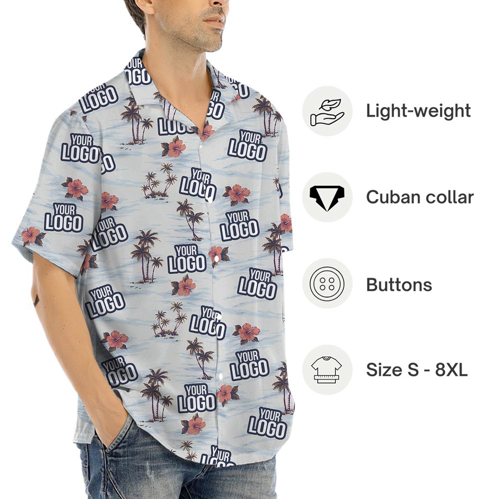Beach Theme Bulk Hawaiian Shirts Custom Logo With Preview