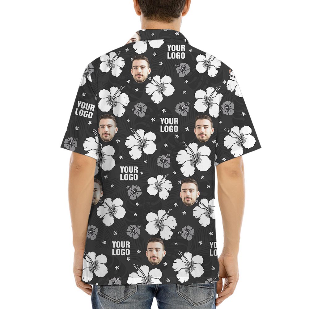 Black Hibiscus Bulk Custom Hawaiian Shirt No Minimum